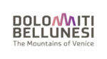 Dolomiti Bellunesi Logo mit Slogan Die Berge von Venedig