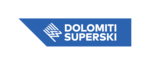 Dolomiti Superski Logo auf blauem Hintergrund