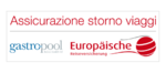 Reiserücktrittsversicherung mit Gastropool und Europäische Reiseversicherung Logos
