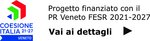 Banner Coesione Italia 21-27 con logo Veneto e testo sul progetto finanziato